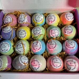 Luxurious Bath Bomb Collection by Calm- Vibrant Colors Set of 20